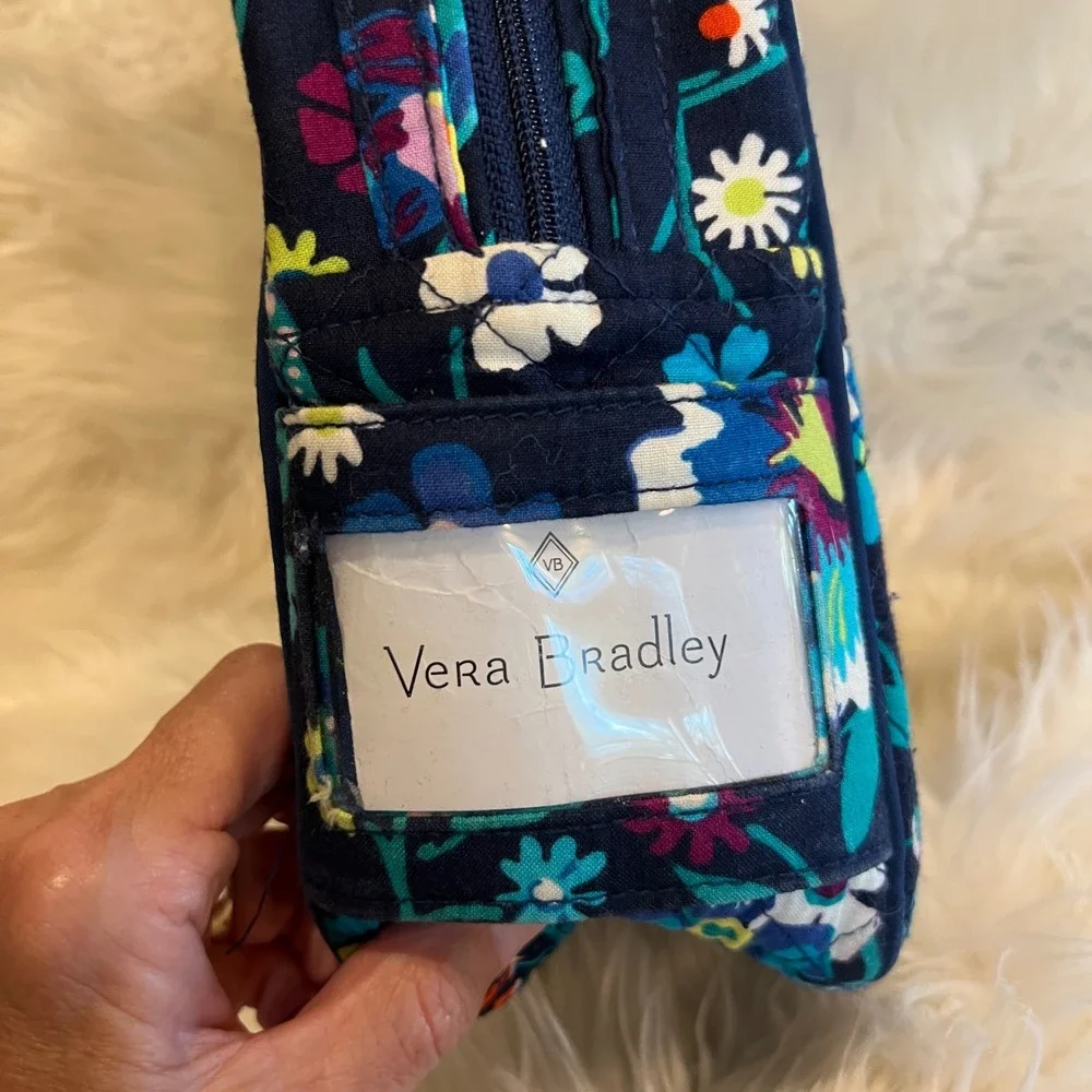 Vera Bradley Moonlight Garden Floral Quilted Insulated Lunch Bag Navy Blue